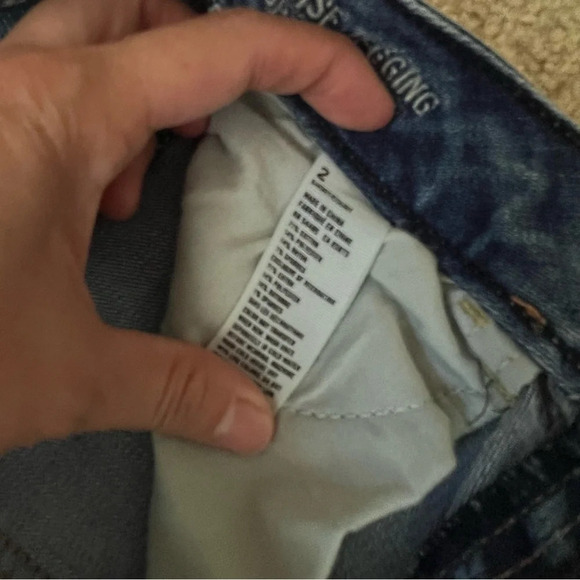 American Eagle Outfitters Womens Pants 2 Mid Rise Tapered Denim Casual Outdoor - Picture 12 of 13